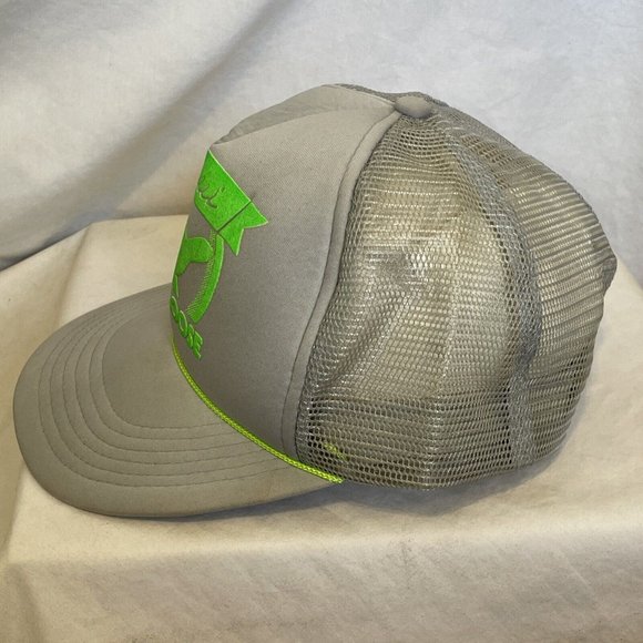 Hang Loose Maui Hawaii Trucker Ball Cap Snapback Hat Grey Gray Headwear Beach - Picture 3 of 9